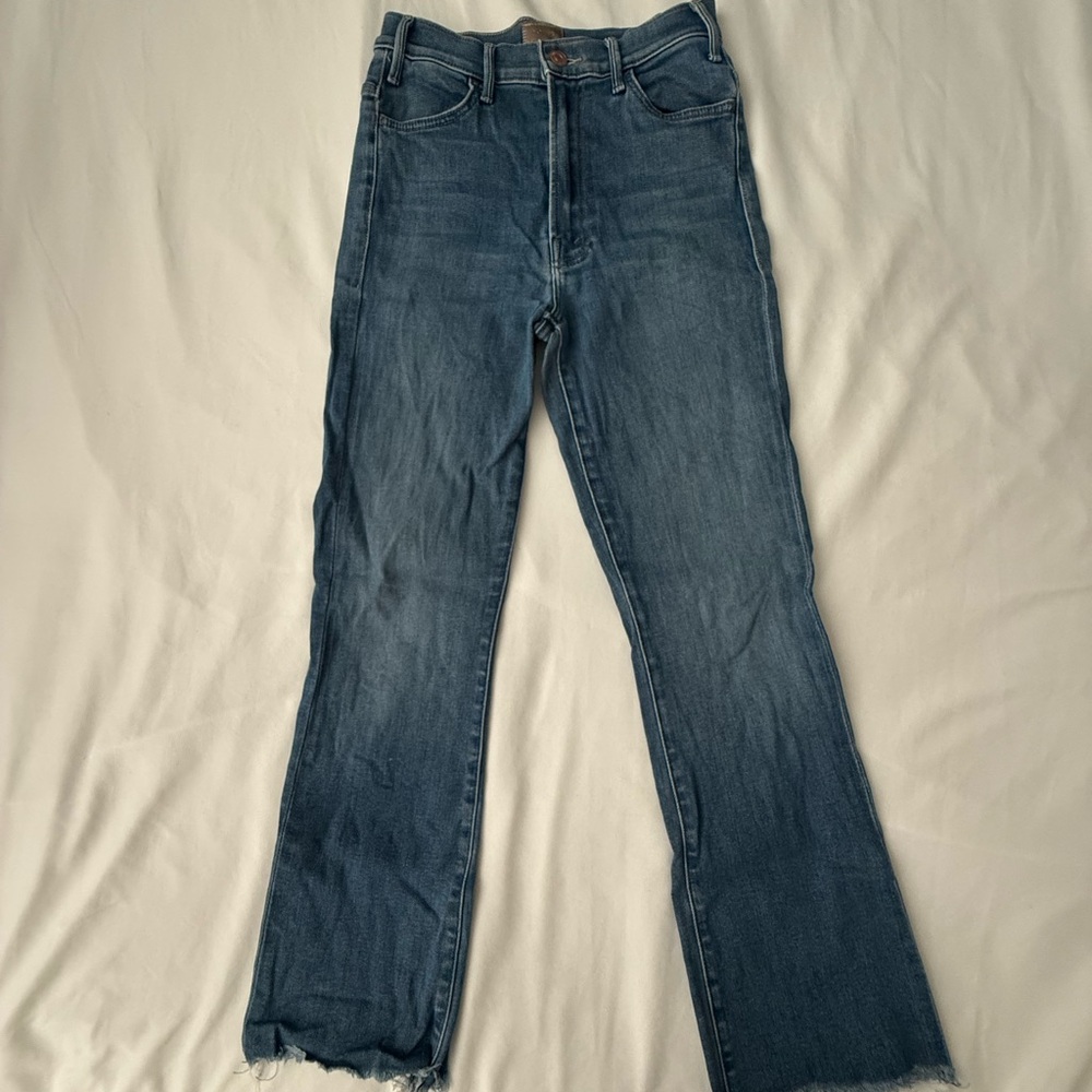 MOTHER Hustler Fray Ankle Jeans